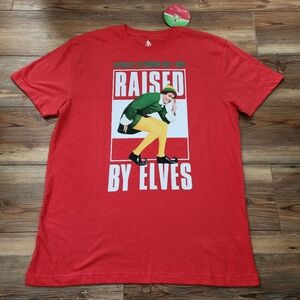 Elf T-Shirt Unisec Adult L Red Short Sleeve NEW